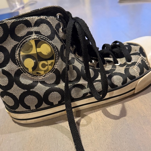Coach Black and White High-Top Sneakers - Picture 6 of 8